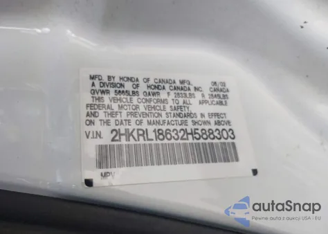 2002 Honda Odyssey Ex from USA, damaged, VIN 2HKRL18632H588303